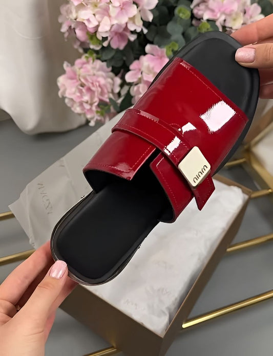 Red Leather Slippers