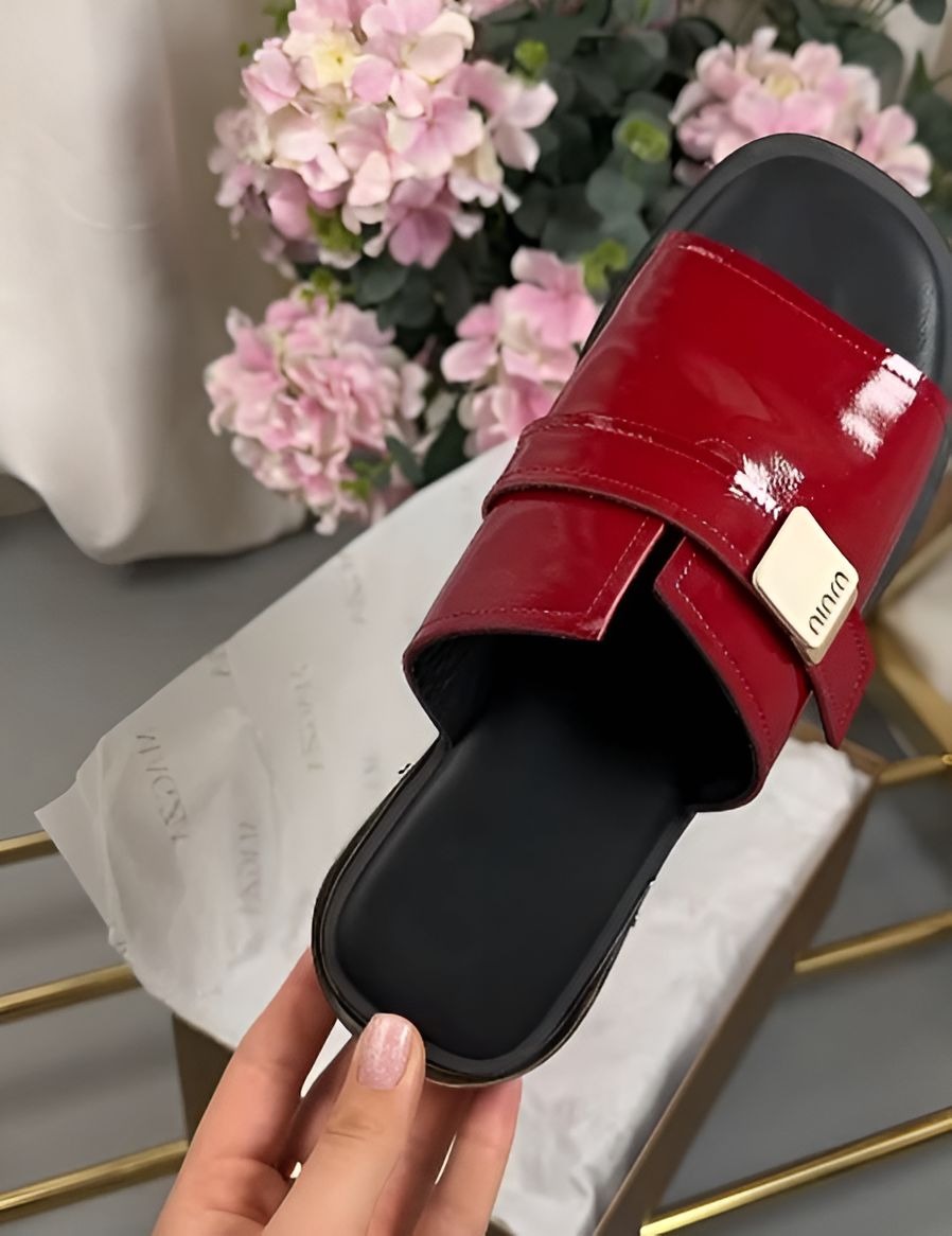 Red Leather Slippers