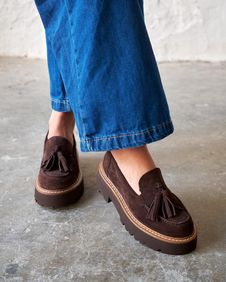 Brown Suede Tassel Loafers
