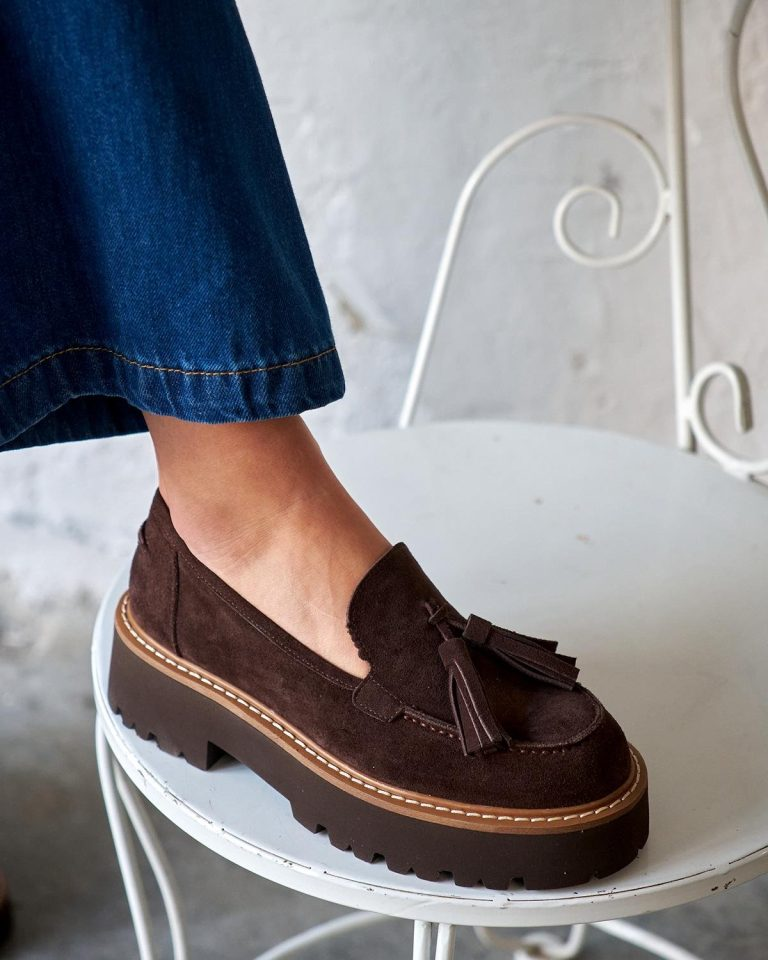 Brown Suede Tassel Loafers