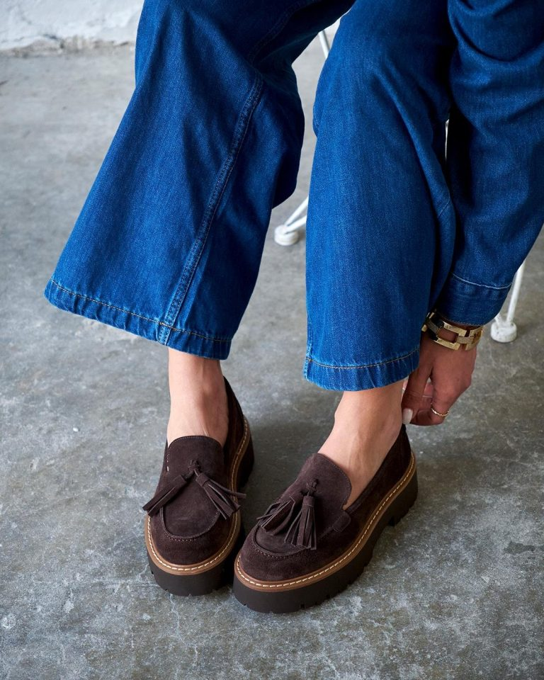 Brown Suede Tassel Loafers