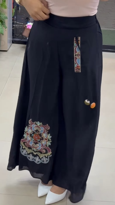 Loose Printed Comfort Wide Leg Pants