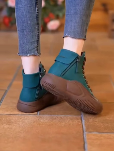 Comfortable Lace-Up Zipper Shoes for Women