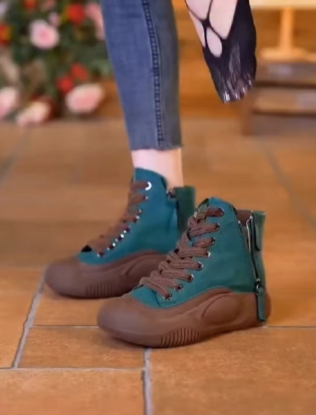 Comfortable Lace-Up Zipper Shoes for Women