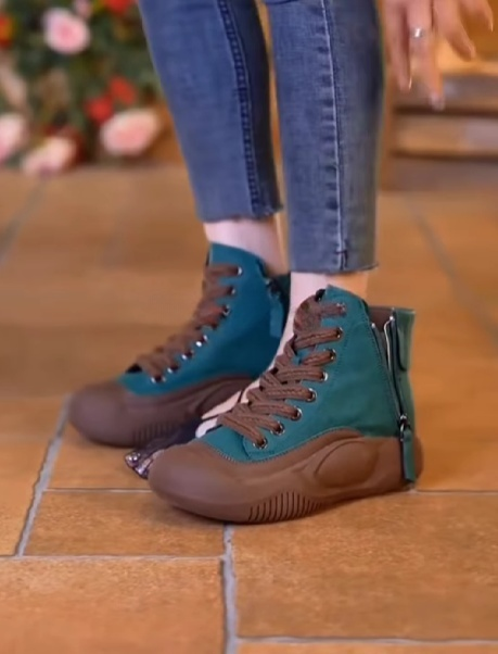Comfortable Lace-Up Zipper Shoes for Women