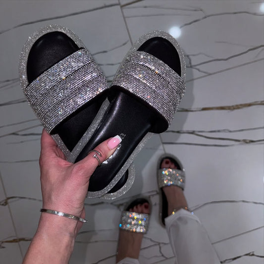 Super Comfortable Soft Sole Sparkling Rhinestone Slippers