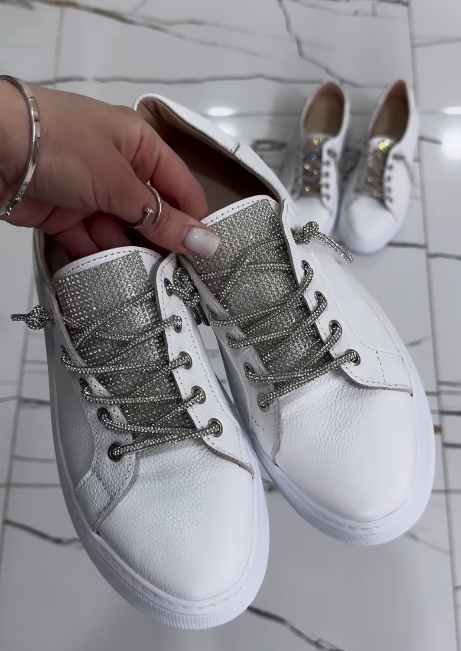 White Sparkling Rhinestone Women Shoes