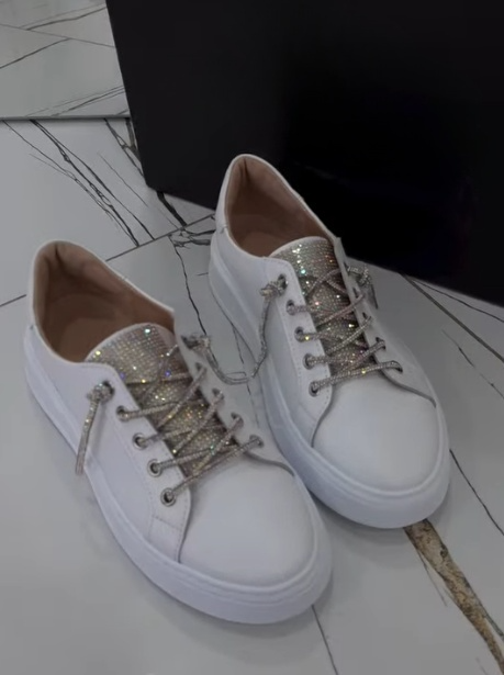 White Sparkling Rhinestone Women Shoes