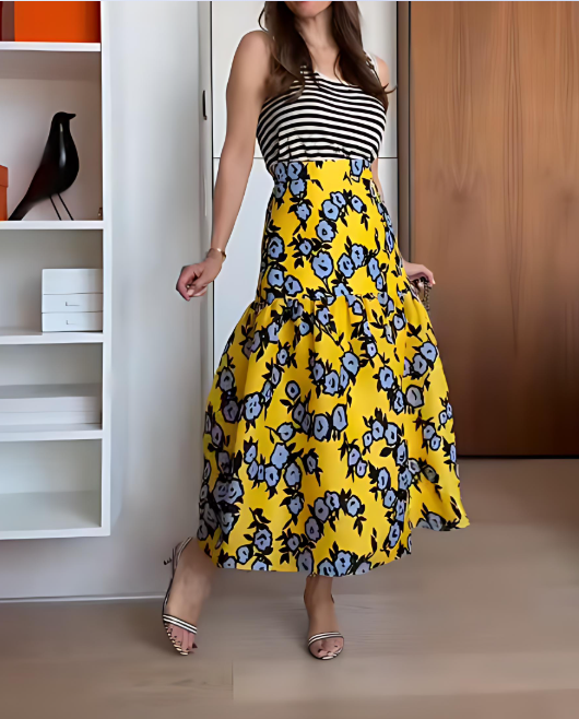 Yellow Printed Skirt