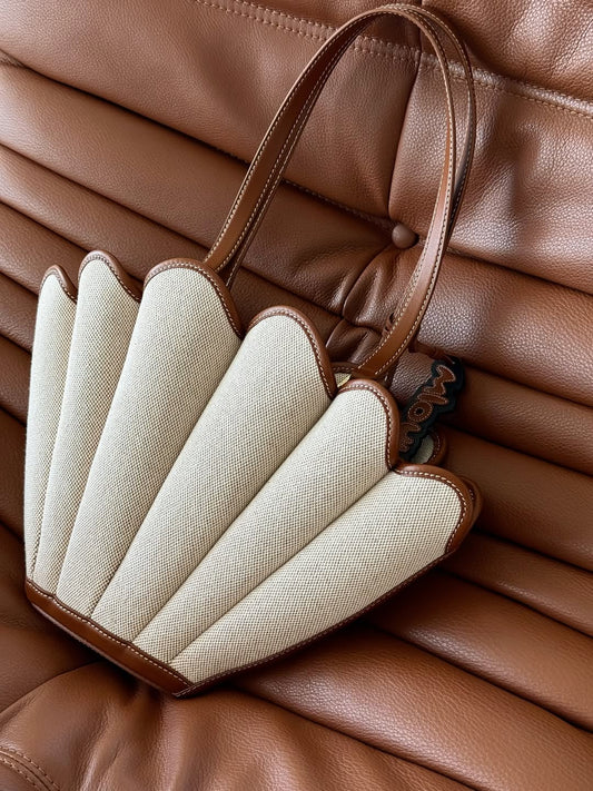 Handmade Canvas Seashell Tote Bag