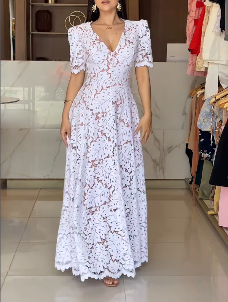 V-neck Lace Dress