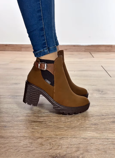 Retro Suede Thick-Heeled Women's Ankle Boots