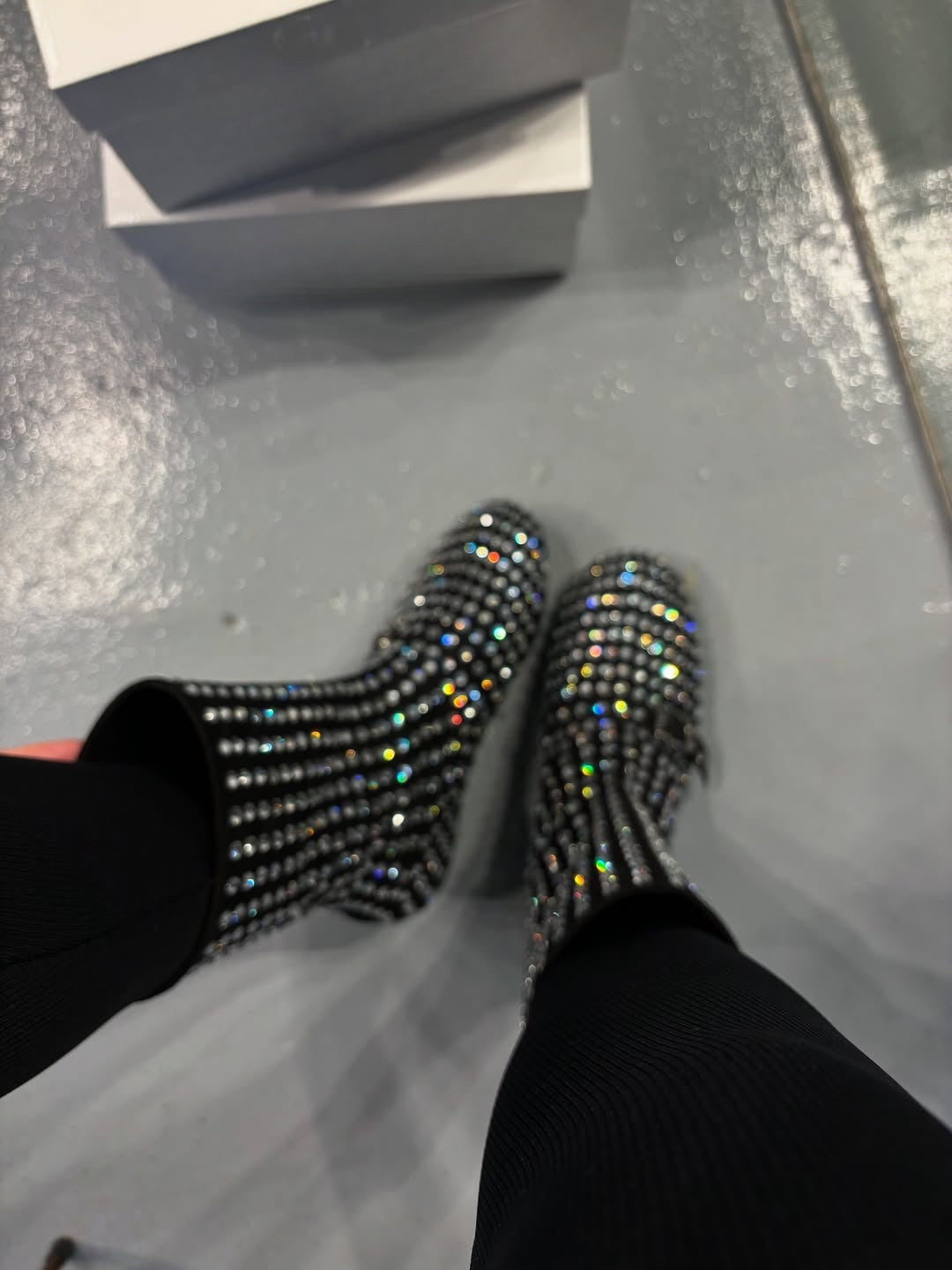 Women's Rhinestone Mid-Calf Boots