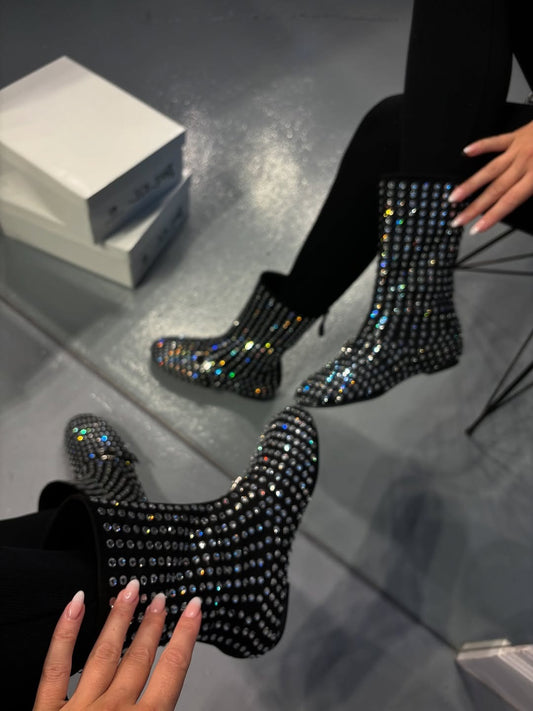 Women's Rhinestone Mid-Calf Boots
