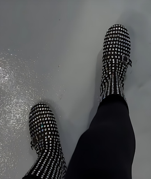 Women's Rhinestone Mid-Calf Boots