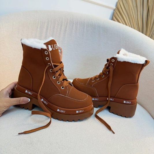 Women's Fleece-Lined Warm Non-Slip Martin Boots
