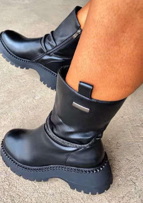 Women's Leather Comfort Mid-Calf Boots