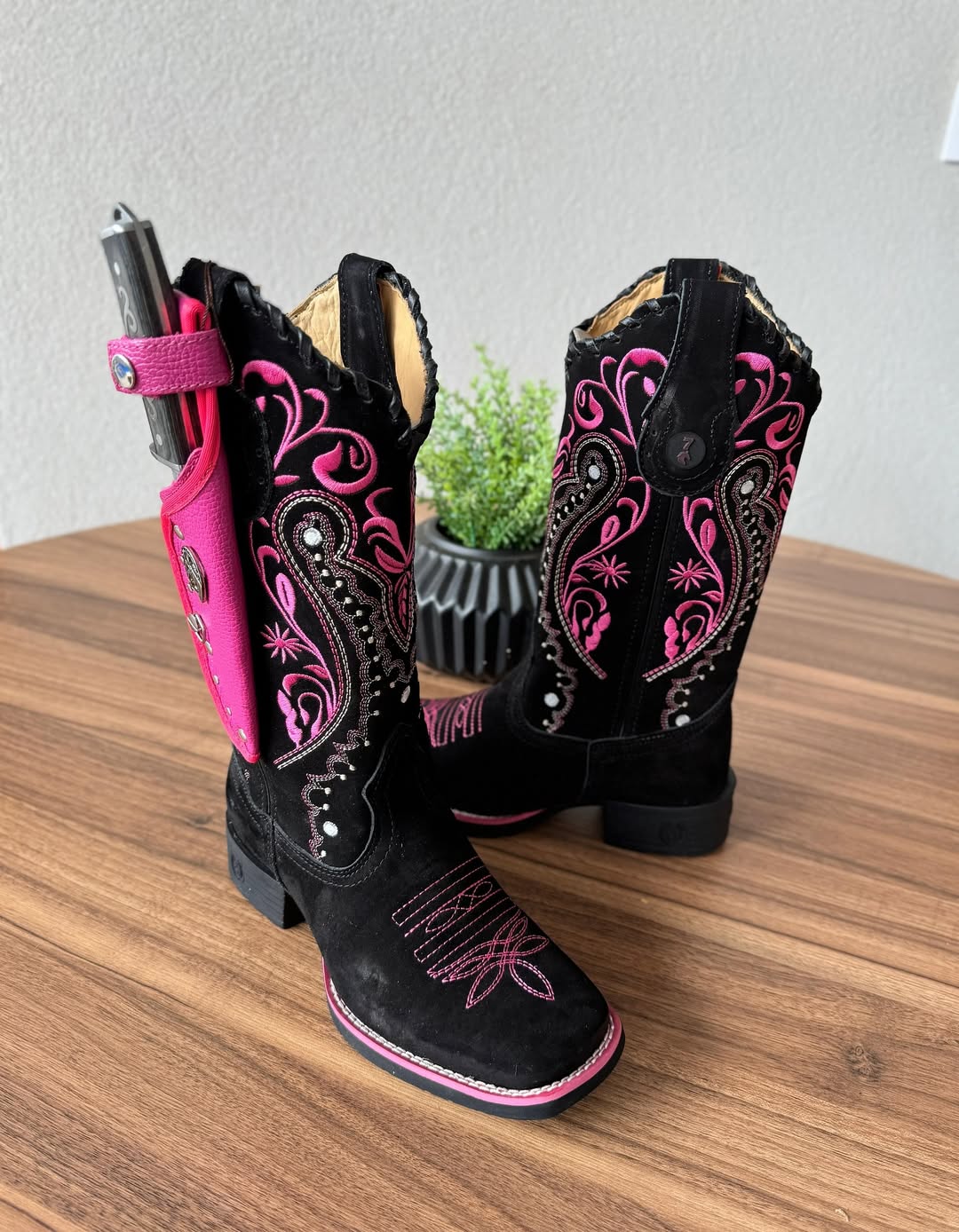 Suede Embroidered Women's Boots