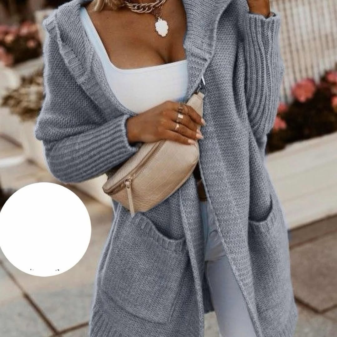 Women's Hooded Long Knitted Coat