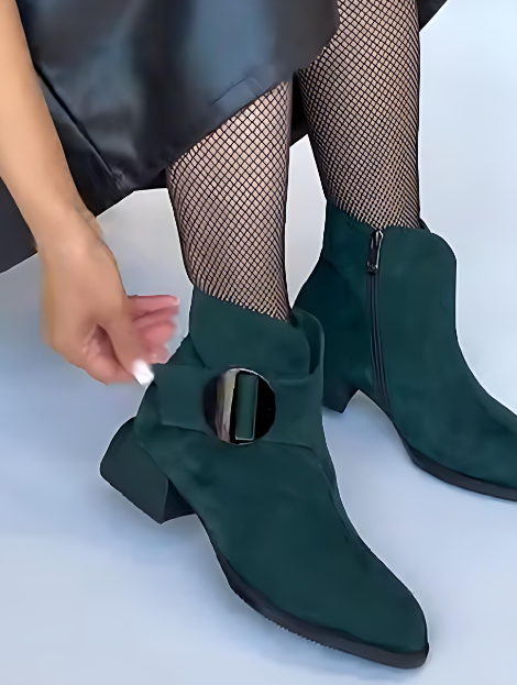 Women's Low-Heel Winter Booties with Plush Lining