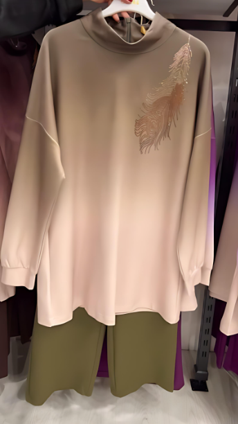 Women's Gradient Color Long-Sleeve Coord Set