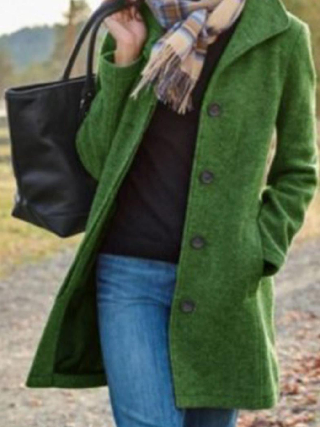Women's Solid Wool Coat