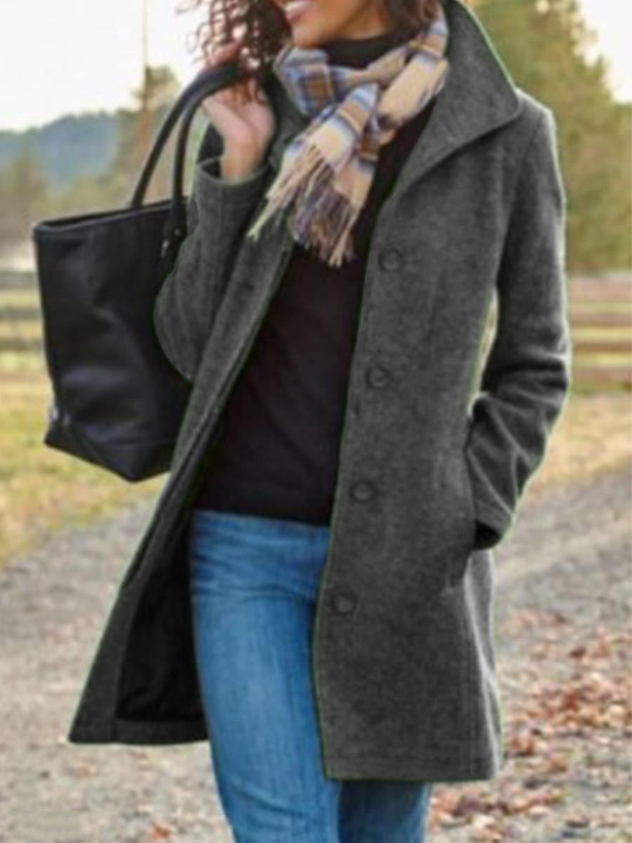 Women's Solid Wool Coat
