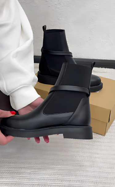 Women's Black Buckle Chelsea Boots