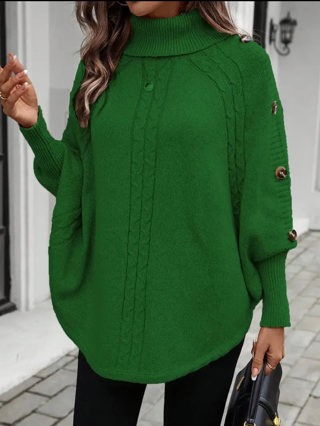 Women's Turtleneck Button Sweater