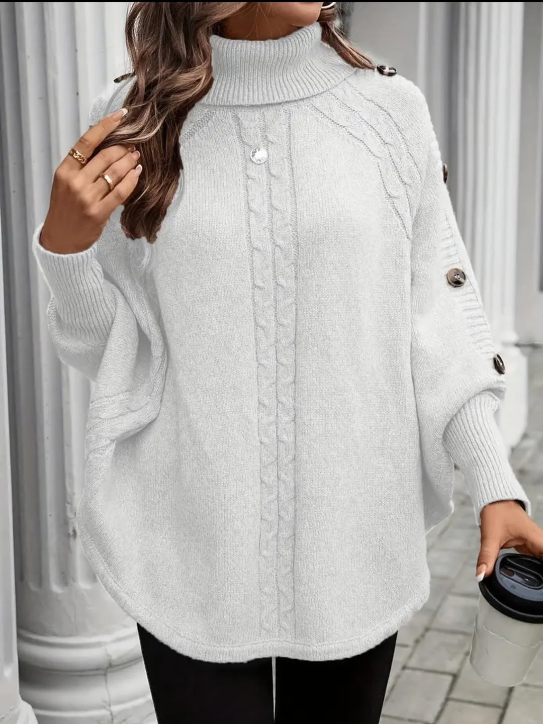 Women's Turtleneck Button Sweater