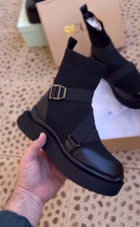 Women's Thick-Soled Knitted Ankle Boots