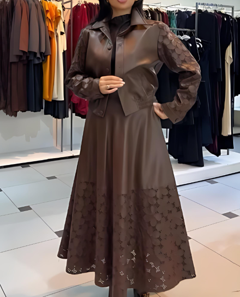 Women's Leather Two-Piece Set