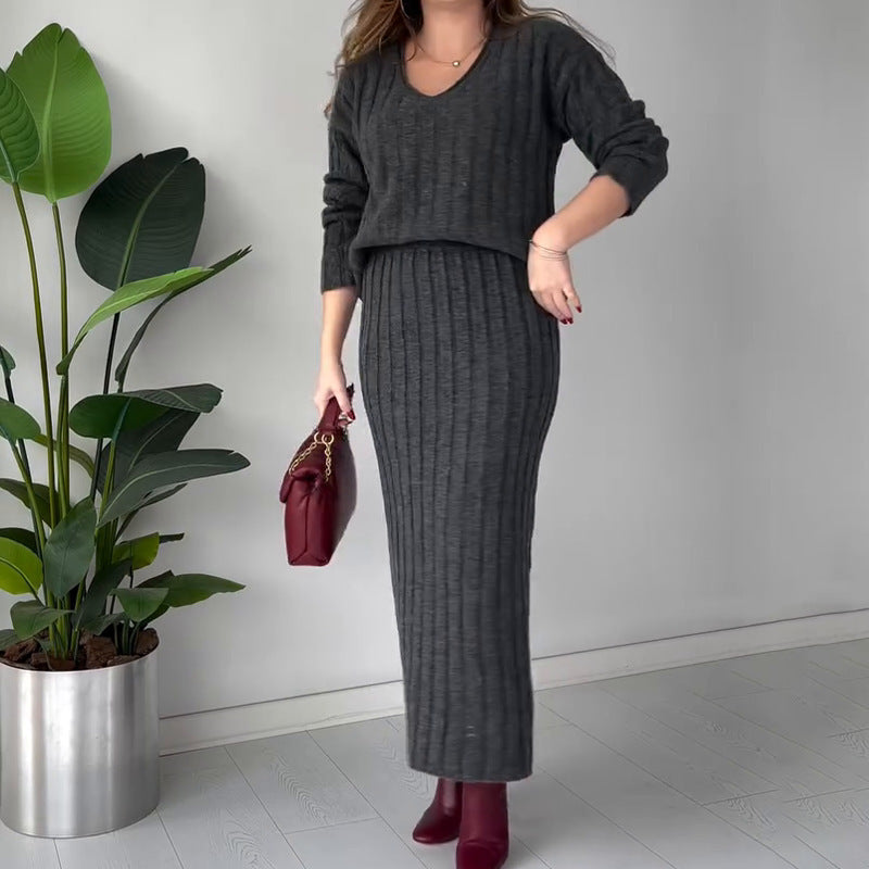 Women's Gentle & Versatile Sweater Skirt Suit