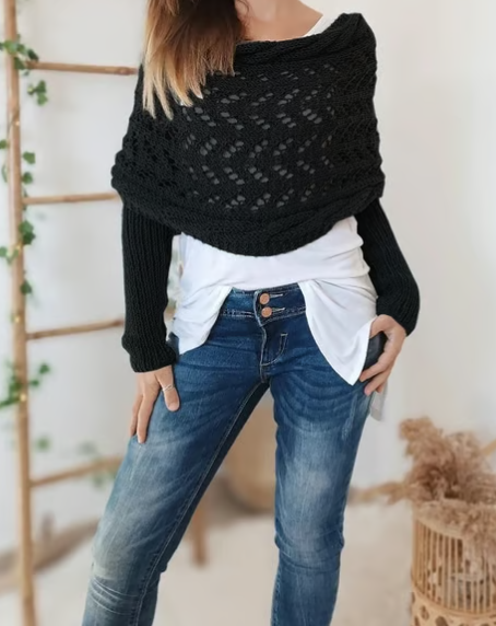 Knitted Cable Wrap, Shrugs For Women, Knitted Wrap