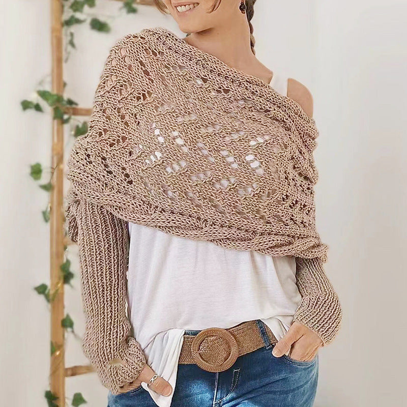Knitted Cable Wrap, Shrugs For Women, Knitted Wrap