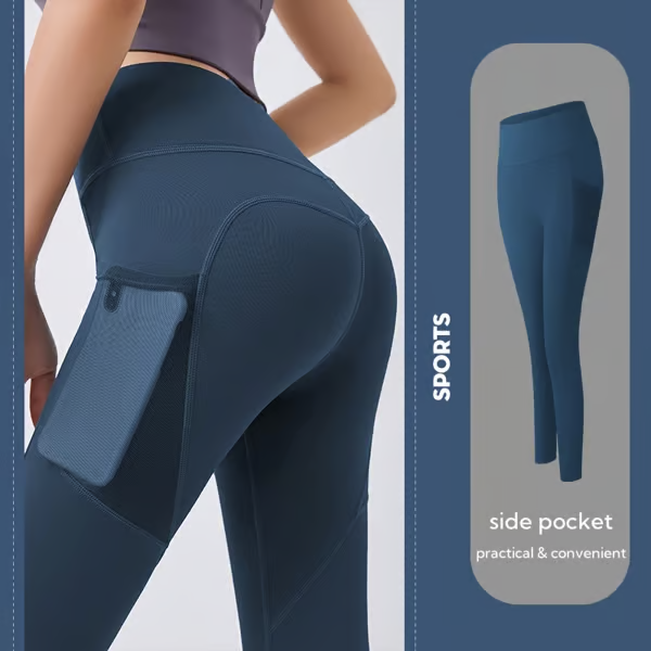 High Waisted Tummy Control Side Pocket Shaping Training Leggings