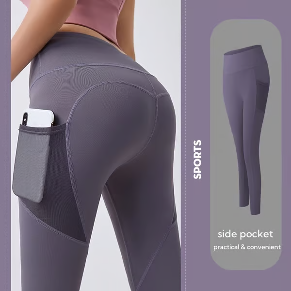 High Waisted Tummy Control Side Pocket Shaping Training Leggings