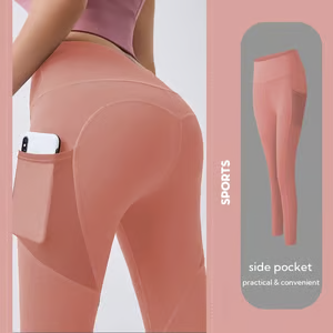 High Waisted Tummy Control Side Pocket Shaping Training Leggings