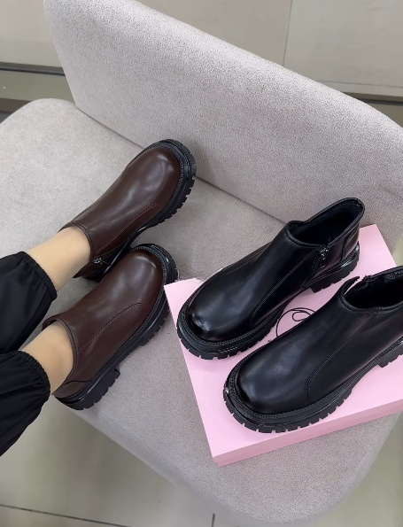 Women's Thick-Soled Leather Shoes