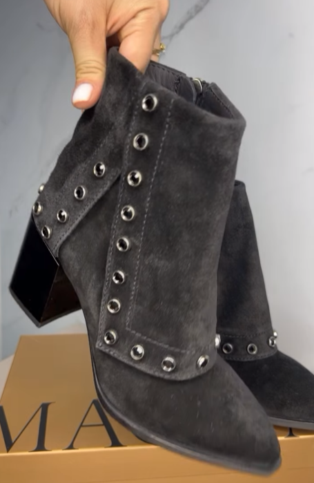 Women's suede studded boots