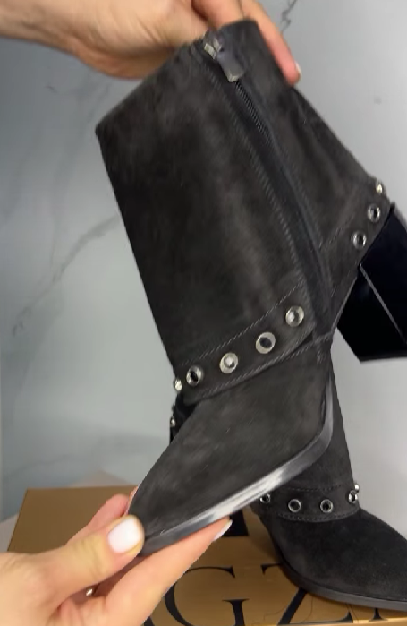 Women's suede studded boots