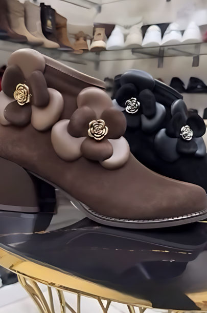 3D flower women's boots