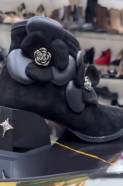 3D flower women's boots