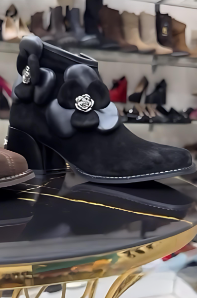 3D flower women's boots