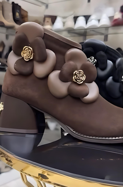 3D flower women's boots