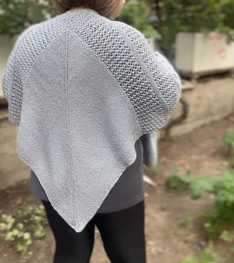 Women's hand-knitted shawl
