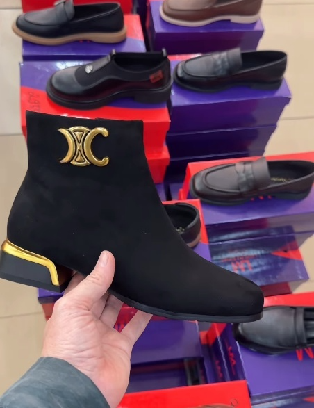 Black suede zip-up boots