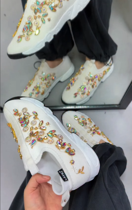 Women's colorful rhinestone sneakers