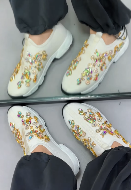 Women's colorful rhinestone sneakers