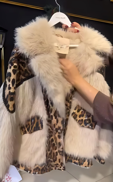 Women's Leopard Print Faux Fur Jacket